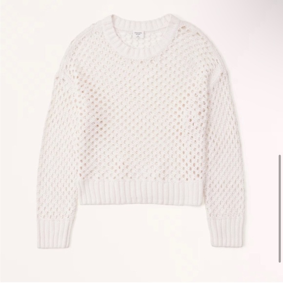 Abercrombie & Fitch White Crochet Sweater - Picture 5 of 8